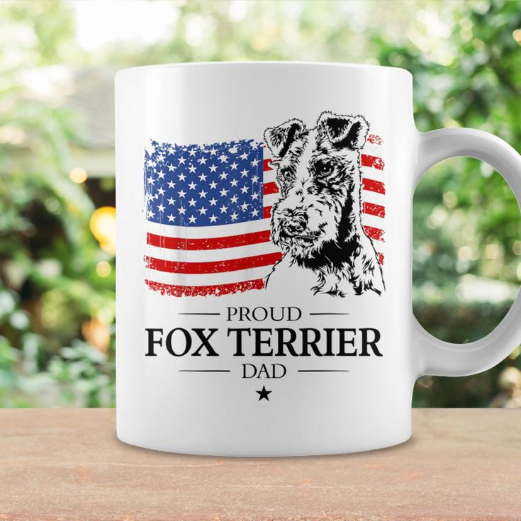 Proud Fox Terrier Dad American Flag Dog Coffee Mug Gifts ideas
