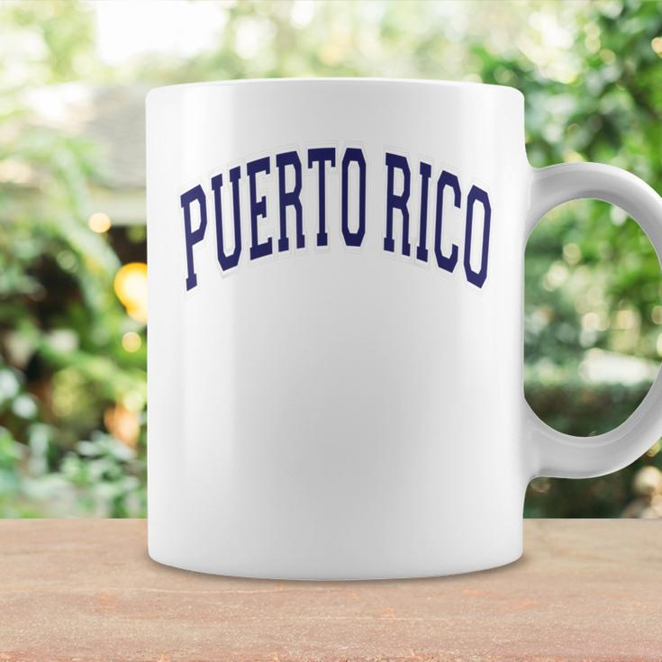Puerto Rico Varsity Style Navy Blue Text Coffee Mug Gifts ideas