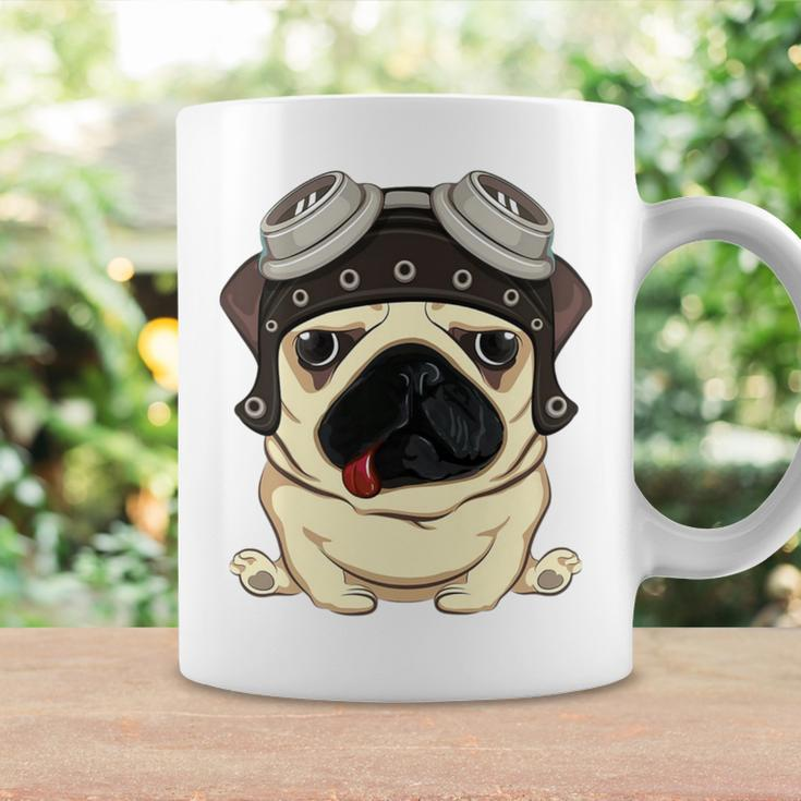 Pug Dog Wearing Steampunk Aviator Helmet Coffee Mug Gifts ideas