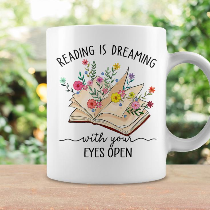 Reading Is Dreaming With Your Eyes Open Bookworm Librarian Coffee Mug Gifts ideas