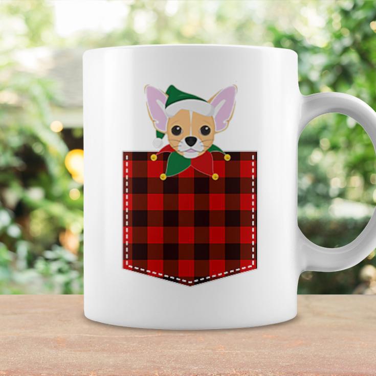 Red Plaid Chihuahua In Pocket Buffalo Family Elf Pajama Coffee Mug Gifts ideas