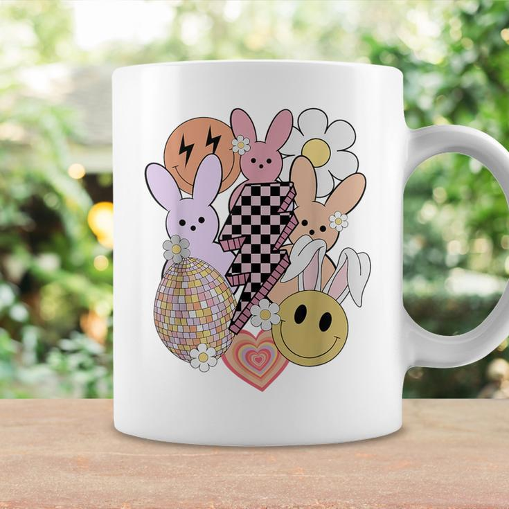 Retro Groovy Easter Vibes Smile Face Rabbit Bunny Girl Coffee Mug Gifts ideas