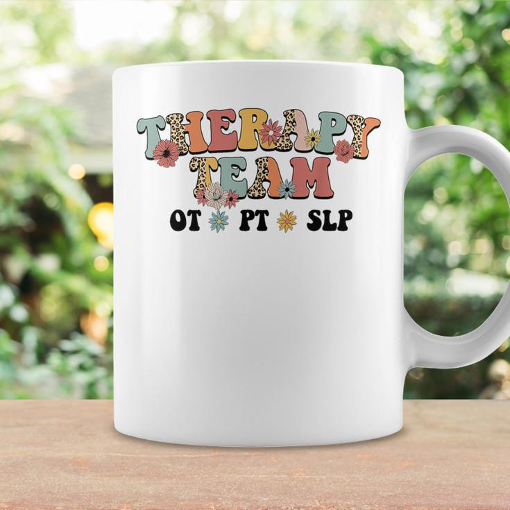 Retro Groovy Therapy Team Leopard Slp Ot Pt Rehab Therapist Coffee Mug Gifts ideas