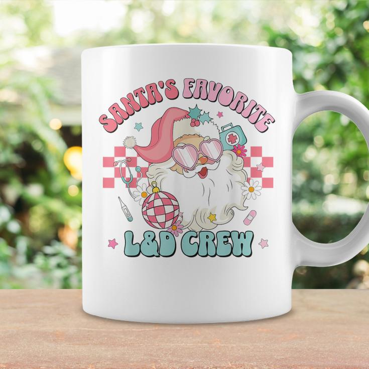 Retro Pink Christmas Santa's Favorite Labor & Delivery Nurse Coffee Mug Gifts ideas