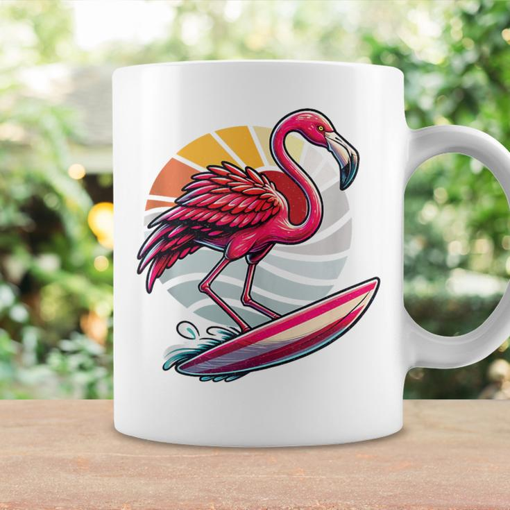 Retro Surfboard Surfboarders Vintage Surfing Flamingo Coffee Mug Gifts ideas