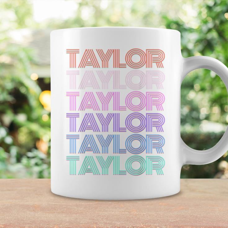 Retro Taylor Girl Boy First Name Pink Groovy Birthday Party Coffee Mug Gifts ideas