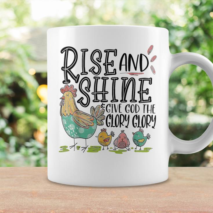 Rise And Shine Give God The Glory Glory Chicken Coffee Mug Gifts ideas