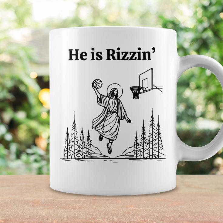 He Is Risen Easter Jesus Playing Basketball He Is Rizzin Coffee Mug Gifts ideas
