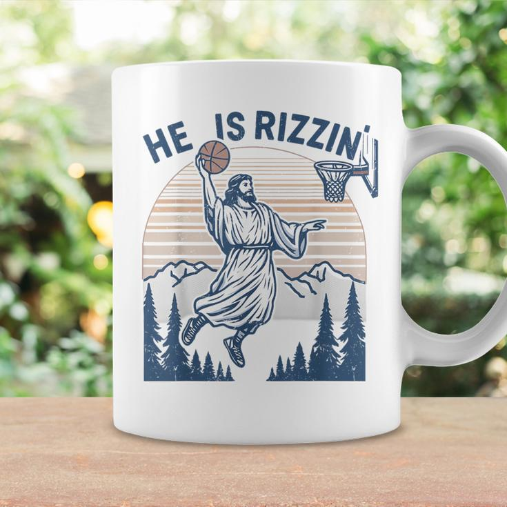 He Is Risen Rizzin' Easter Jesus Christian Faith Basketball Coffee Mug Gifts ideas