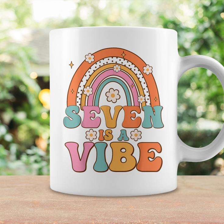 Seven Is A Vibe 7Th Birthday Rainbow Groovy Boys Girls Coffee Mug Gifts ideas