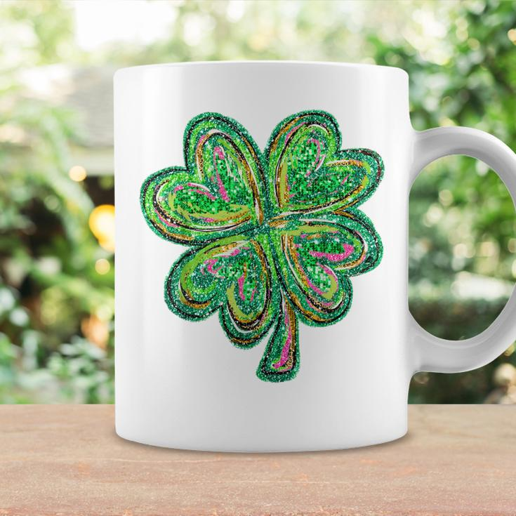 Shamrock Sequin Effect St Patrick's Day Four Leaf Clover Coffee Mug Gifts ideas