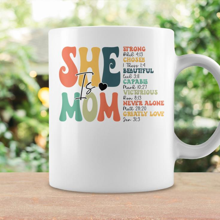 She Is Mom Christian Bible Verse Religious Mother's Day Coffee Mug Gifts ideas