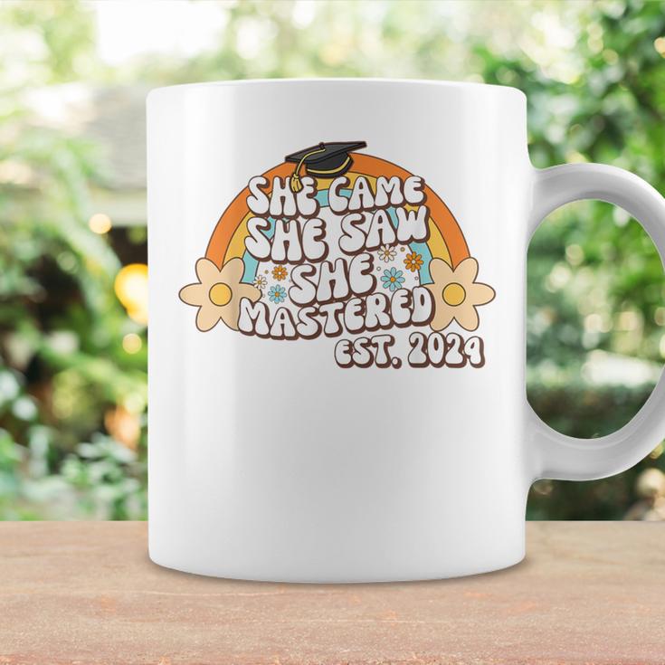 She Came She Saw She Mastered Master's Degree 2024 Graduate Coffee Mug Gifts ideas