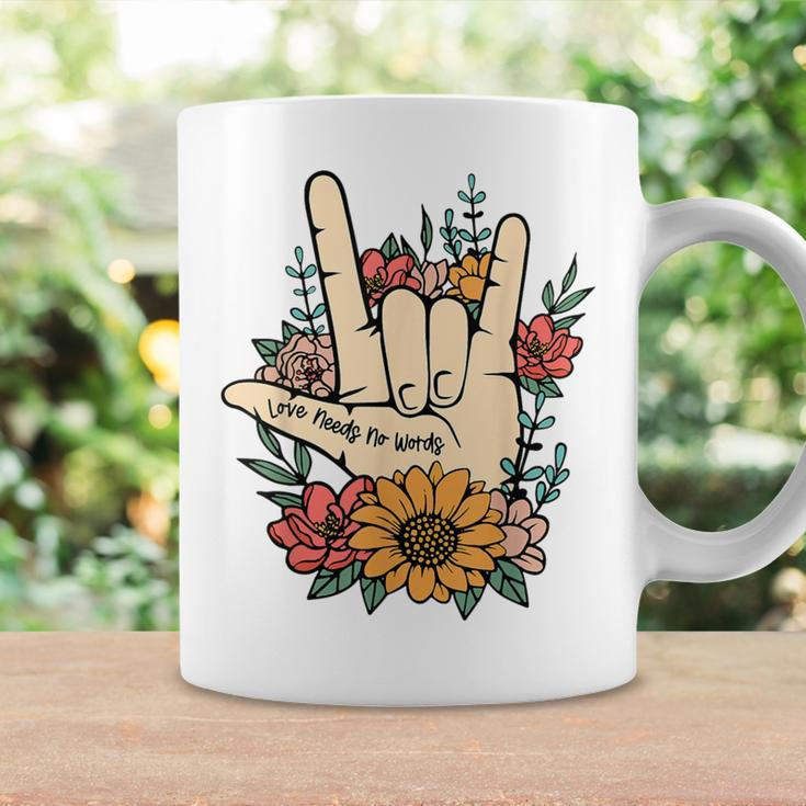 Sign Language Asl Love Needs No Words Special Education Spee Coffee Mug Gifts ideas