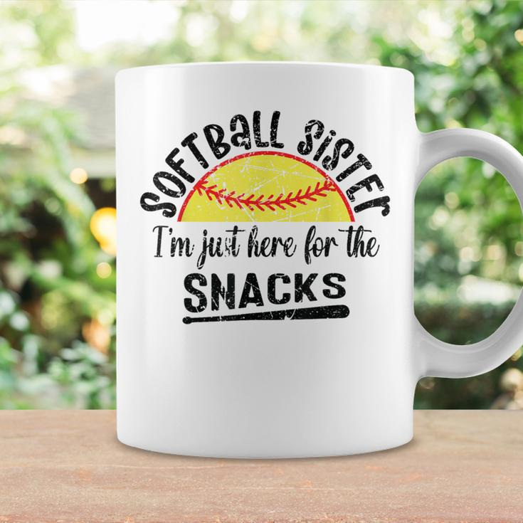 Softball Sister I'm Just Here For The Snacks Softball Coffee Mug Gifts ideas