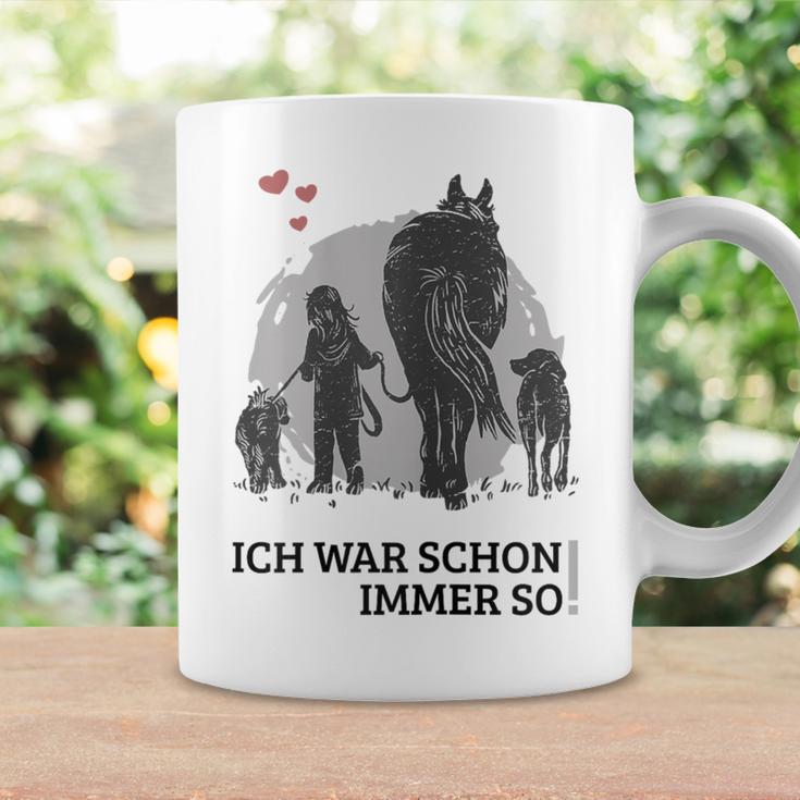 Spaziergang Pferd Hund Mädchen Pferdemensch Tassen Geschenkideen