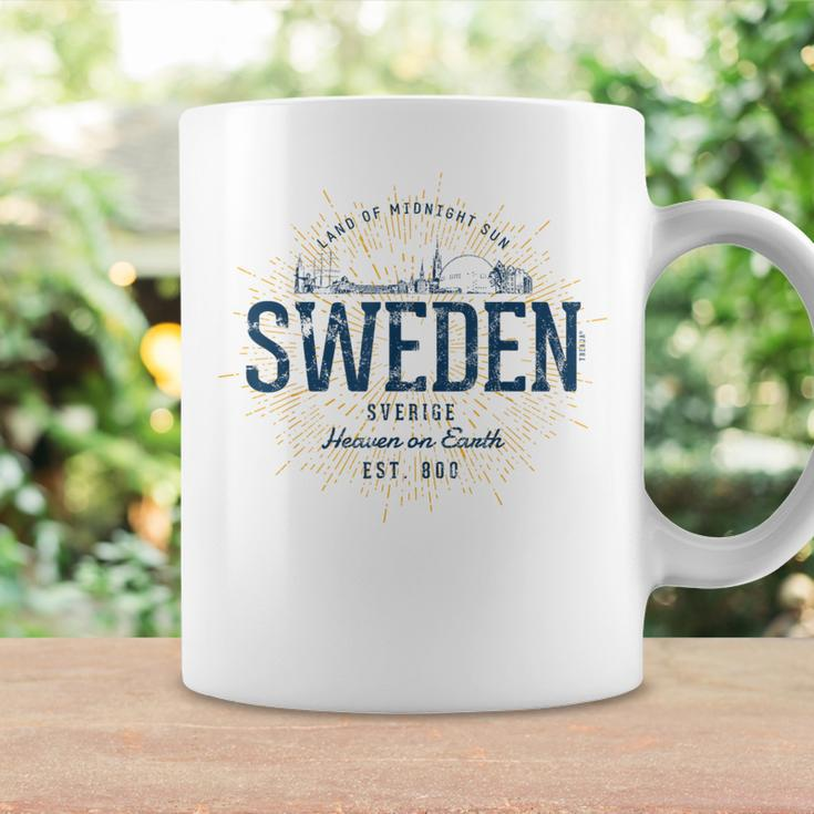 Sweden Retro Style Vintage Sweden White S Tassen Geschenkideen