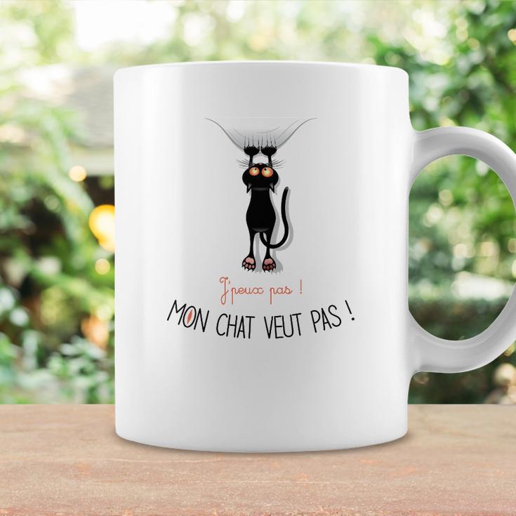 Tasse J'peux Pas Mon Chat Veut Pas, Humour Pour Amateurs de Chats Idées cadeaux