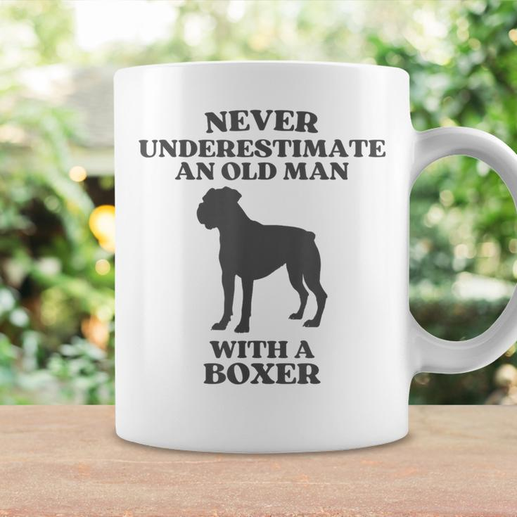 Never Underestimate An Old Man With A Boxer Dog Coffee Mug Gifts ideas