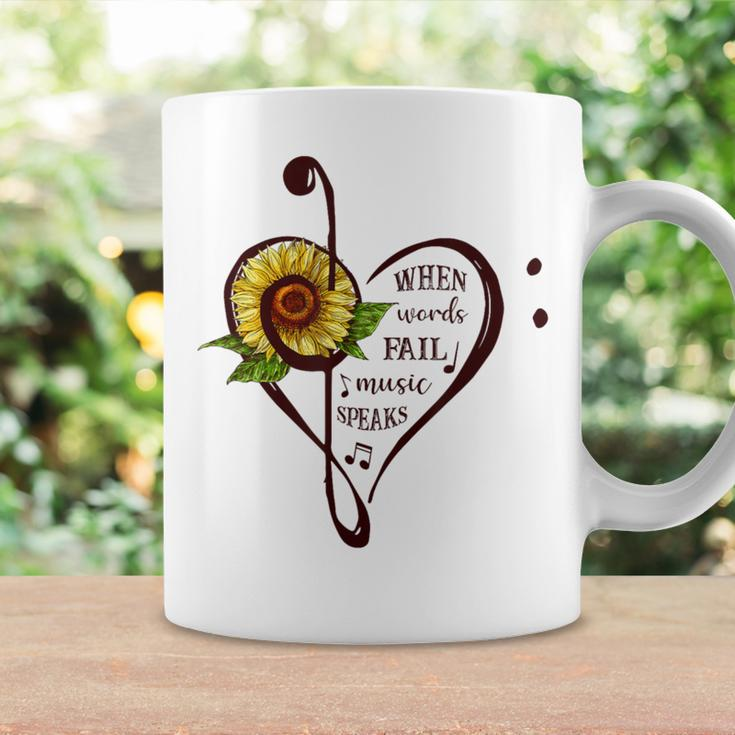 When Words Fail Music Speaks Sunflower Lover Women Coffee Mug Gifts ideas