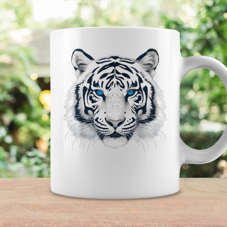 White Tiger Blue Eyes Wild Cat Animal Coffee Mug Gifts ideas