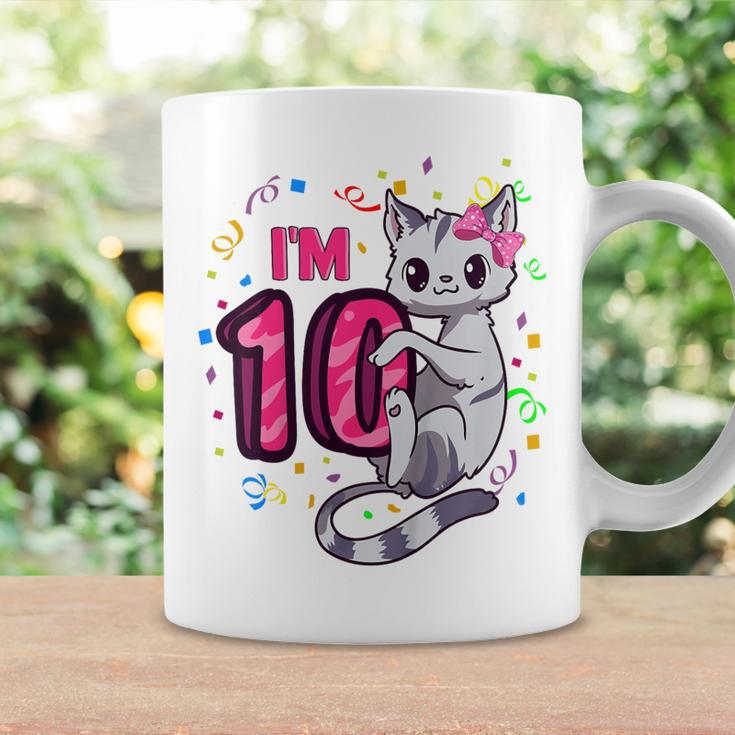 Youth Girls 10Th Birthday Outfit I'm 10 Years Old Cat Kitty Kitten Coffee Mug Gifts ideas