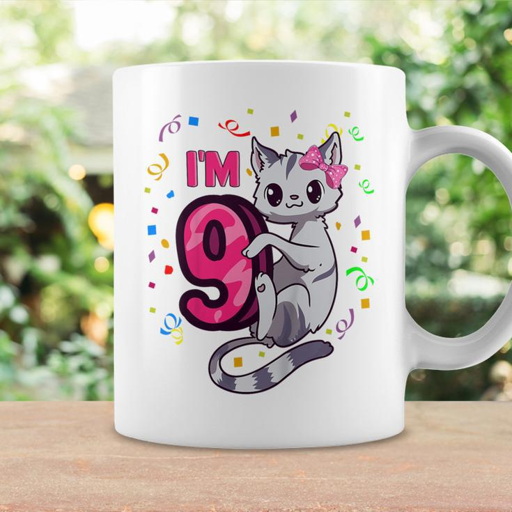 Youth Girls 9Th Birthday Outfit I'm 9 Years Old Cat Kitty Kitten Coffee Mug Gifts ideas