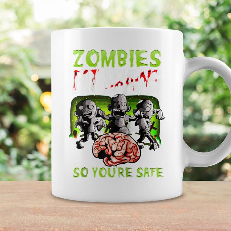 Zombies Eat Brains So You're Safe Zombie Coffee Mug Gifts ideas