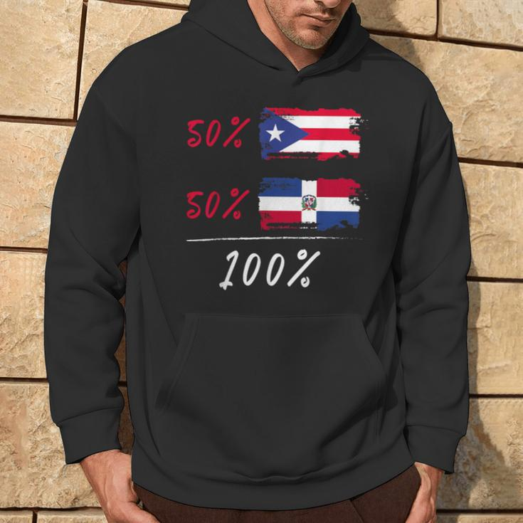 100 Per Cent For A Puerto Rico & Dominican Flag Hoodie Lifestyle