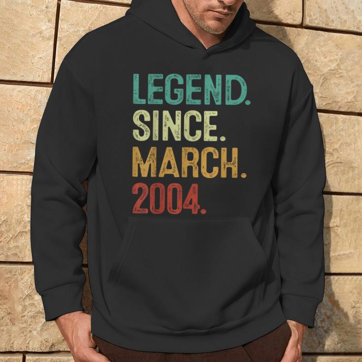 20 Years Old Legend Since March 2004 20Th Birthday Hoodie Lifestyle