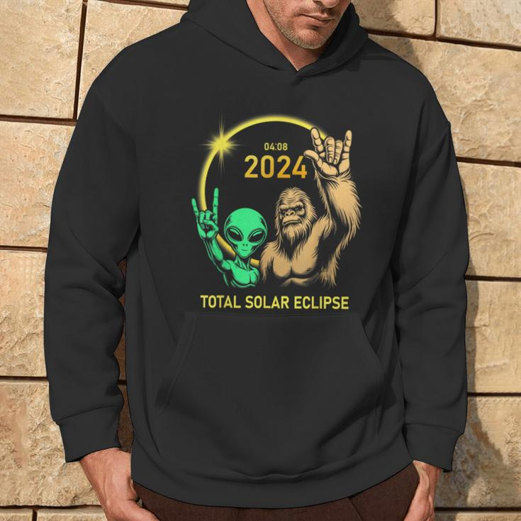 2024 Solar Eclipse Alien Bigfoot Rock April Total Eclipse Hoodie Lifestyle