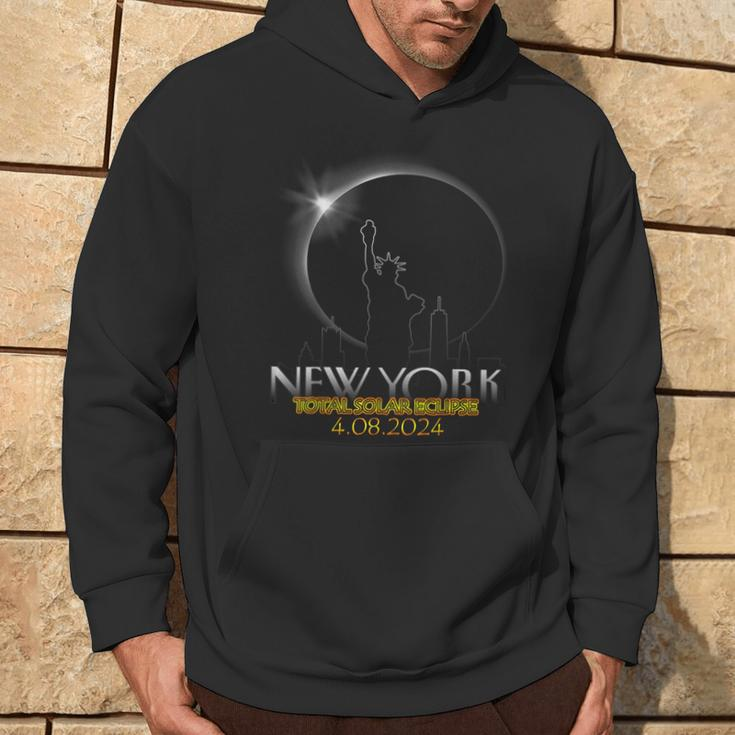 2024 Solar Eclipse Ny New York Usa Totality Hoodie Lifestyle