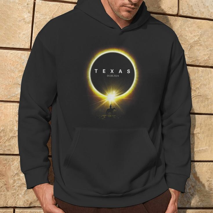2024 Solar Eclipse Seen From The State Of Texas For Cowboys Hoodie Lifestyle