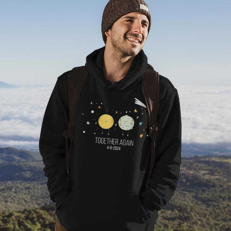 2024 Together Again Sun And Moon Holding Hands Eclipse Hoodie Lifestyle