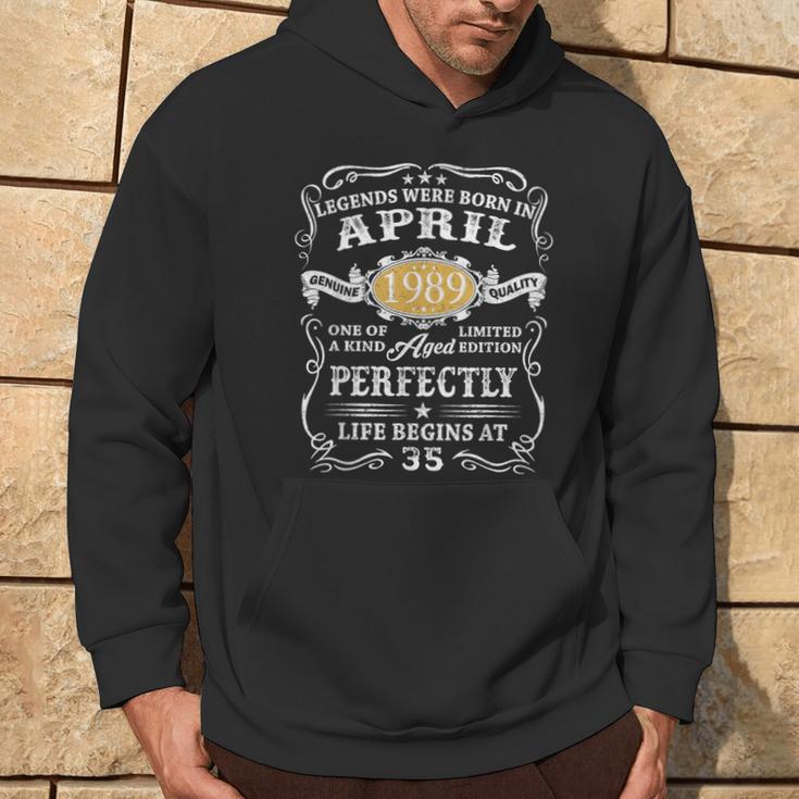 35 Years Old Vintage Legends Born April 1989 35Th Birthday Hoodie Lifestyle