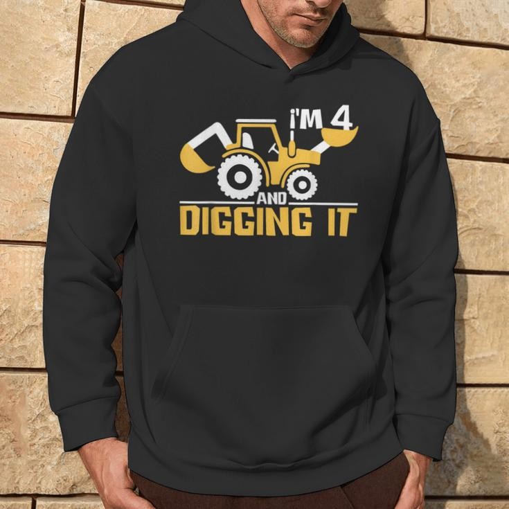 Im 4 And Digging It Boy 4 Year Old 4Th Birthday Construction Hoodie Lifestyle