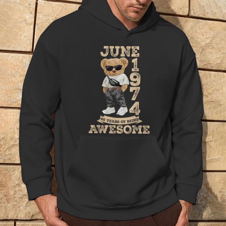 50 Years Of Being Awesome June 1974 Cool 50Th Birthday Hoodie Lifestyle