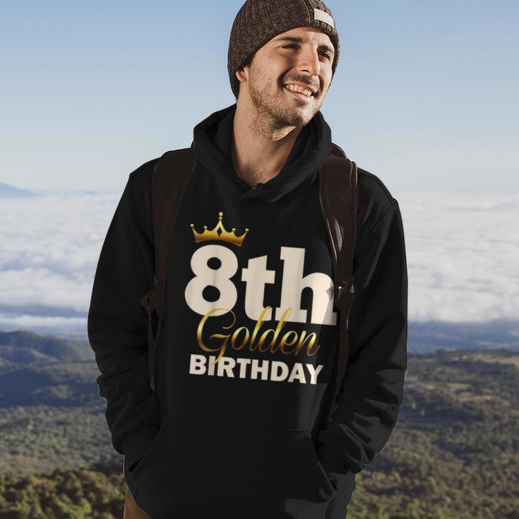 8Th Golden Birthday Age Crown 8 Year Old B-Day Hoodie Lifestyle