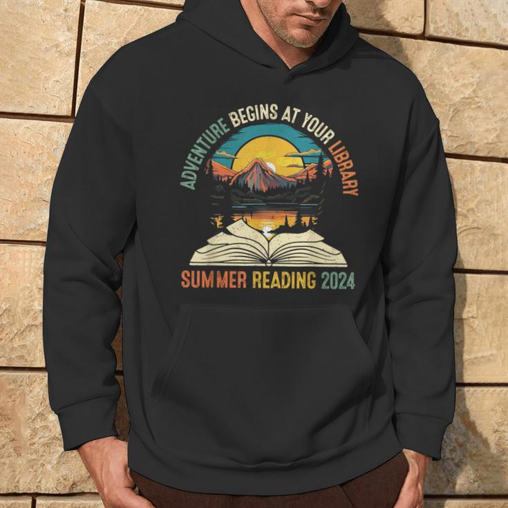 Adventure Begins At Your Library Summer Reading 2024 Vintage Hoodie Lifestyle