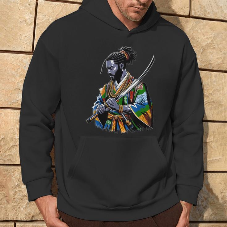 Afro American Samurai Anime Cartoon Japanese Bushido Warrior Hoodie Lifestyle