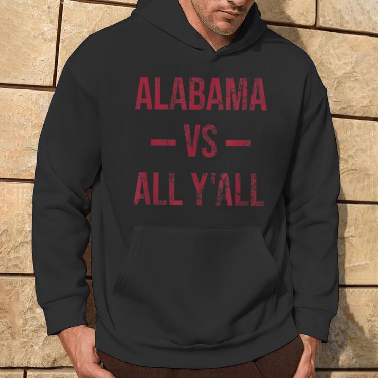 Alabama Vs All Y'all Vintage Weathered Southerner Hoodie Lifestyle