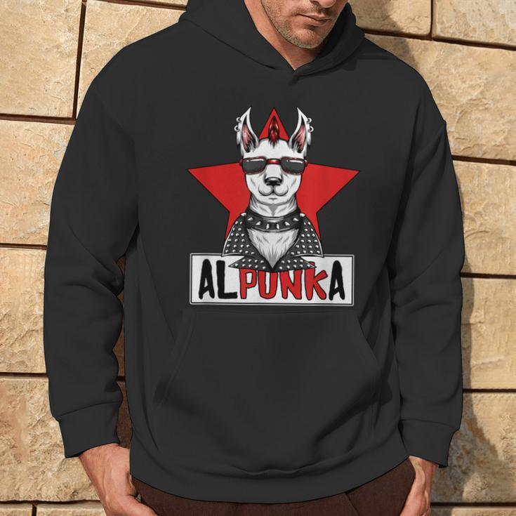 Alpunka Punk Alpaca Lama Punk Rock Rocker Anarchy Hoodie Lebensstil