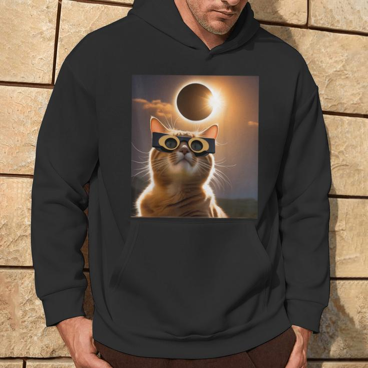 America Totality 04 08 24 Solar Eclipse 2024 Cat Selfie Hoodie Lifestyle