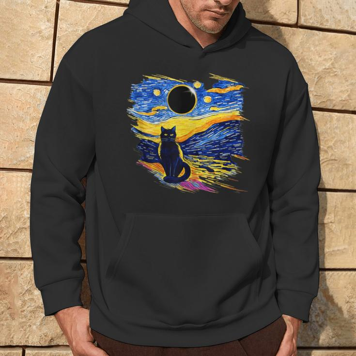 America Totality Solar Eclipse 2024 Starry Night Van Gogh Hoodie Lifestyle