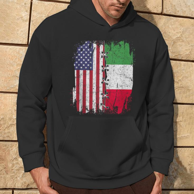 American Flag With Italian Flag Italy Hoodie Lifestyle
