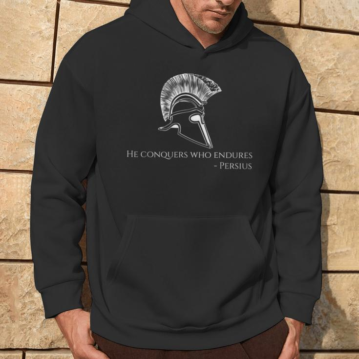 Ancient Roman Poet Persius He Conquers Who Endures Hoodie Lifestyle