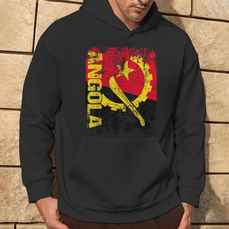 Angola Flag Vintage Distressed Angola Hoodie Lifestyle