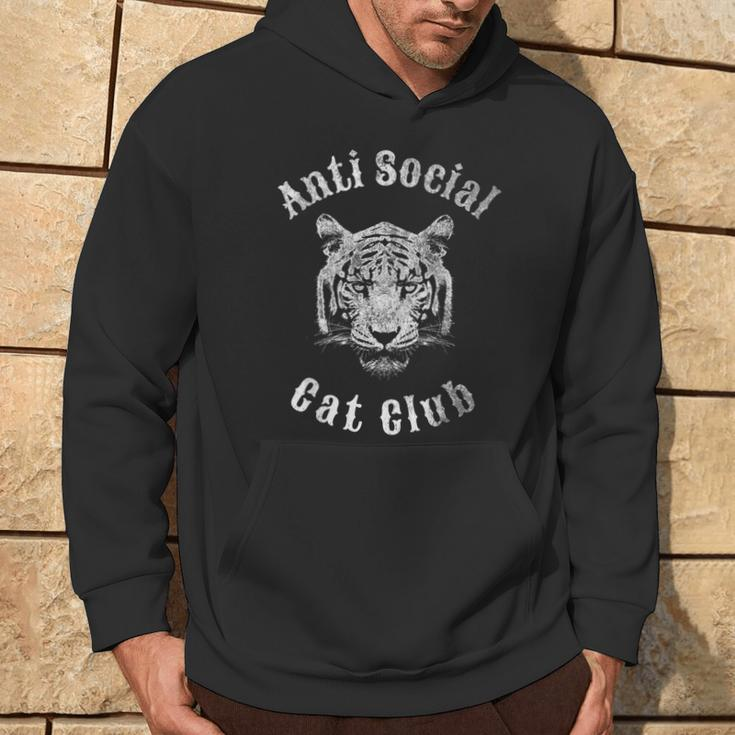 Anti Social Cat Club Tiger Head Vintage Retro Hoodie Lifestyle