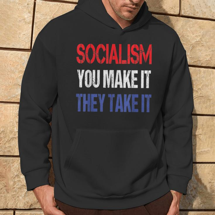 Anti-Socialism Saying Red White Blue Capitalist Hoodie Lifestyle