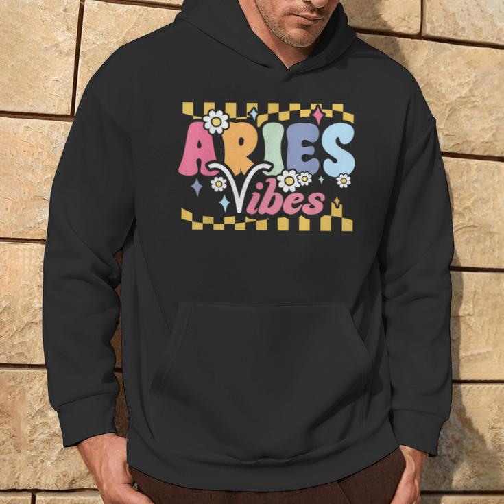 Aries Vibes Zodiac March April Birthday Astrology Groovy Hoodie Lifestyle